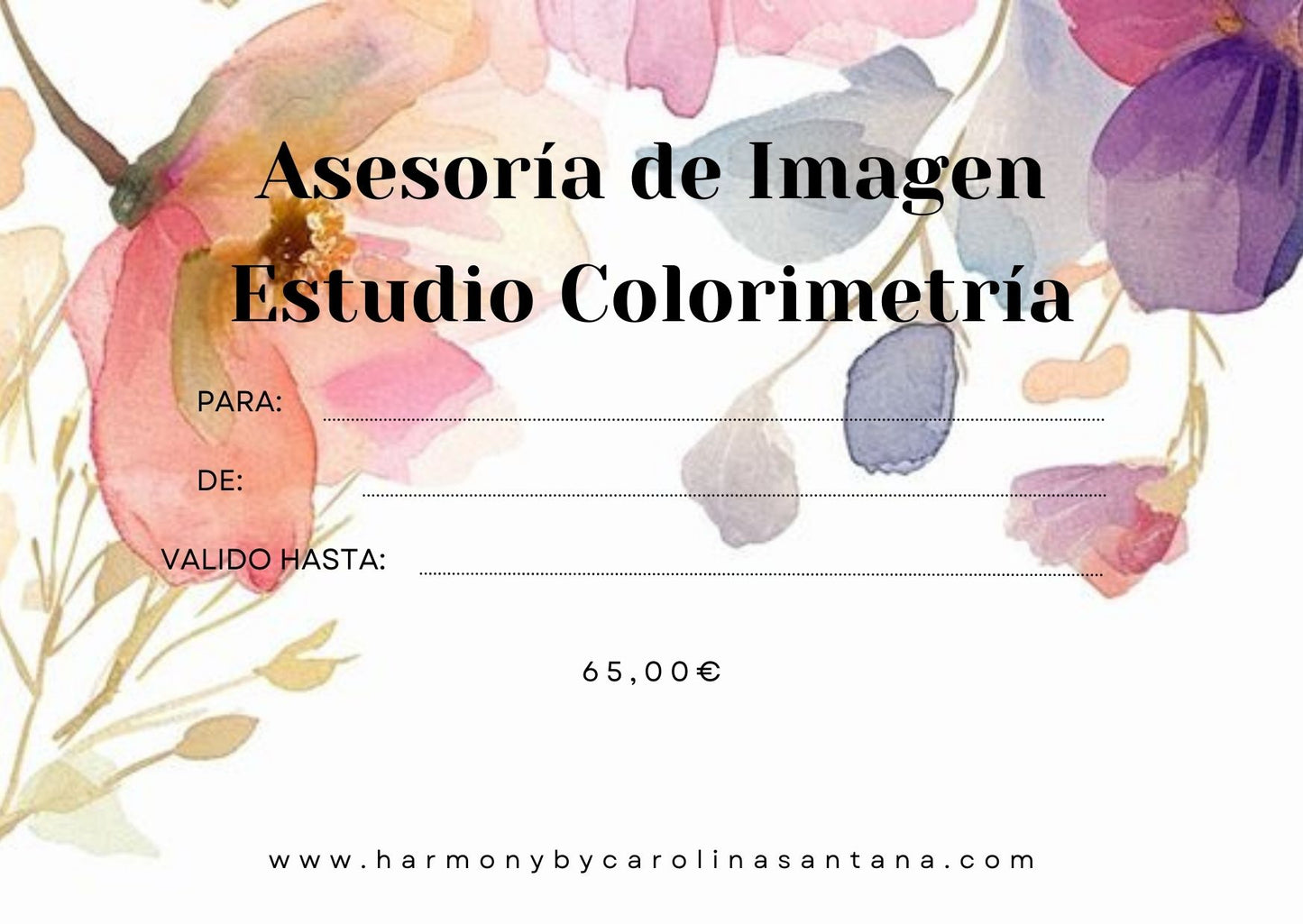 Tarjeta Regalo Estudio Colorimetría